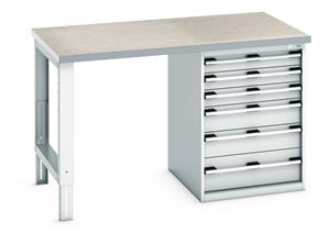 940mm High Benches Bott Bench 1500x900x940mm with Lino Top and 6 Drawer Cabinet